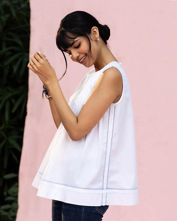 Claire - Pleated Sleeveless Top