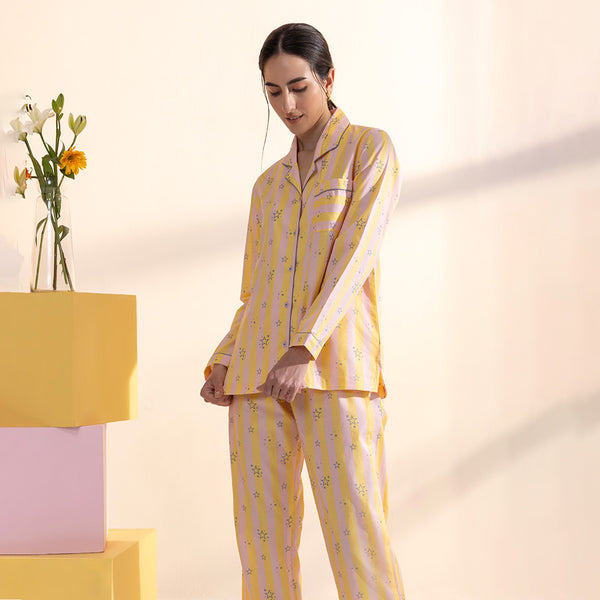 Dreamer Cotton Notched Collar Pyjama Set