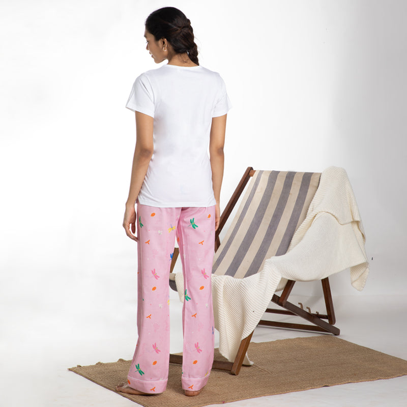 Daydream Embroidered  T-shirt & Cotton Pyjama