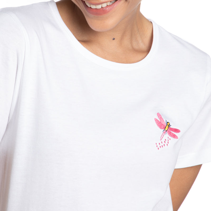 Daydream Embroidered  T-shirt & Cotton Pyjama