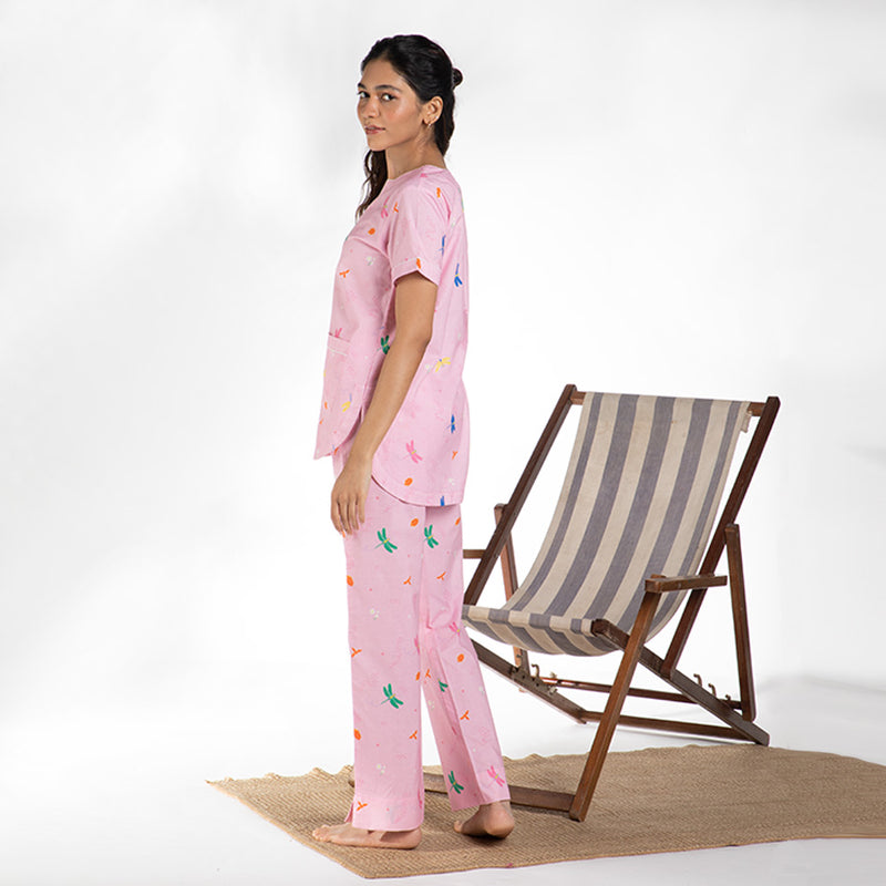Daydream Cotton Dip-Neck Pyjama Set