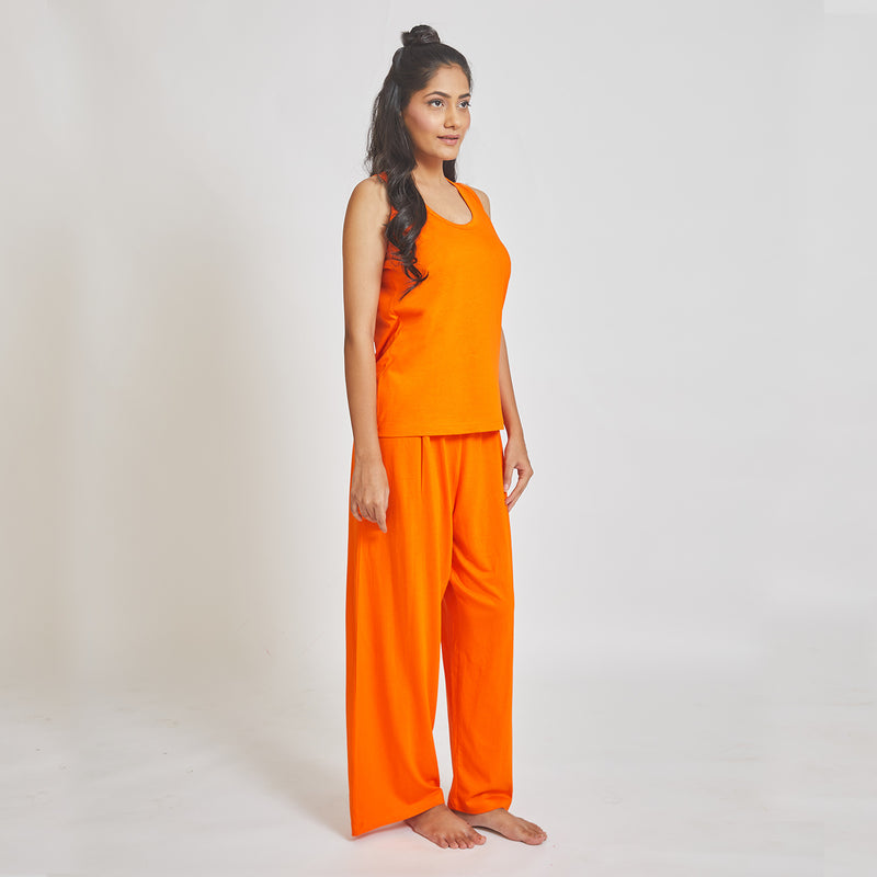 Dandelion - Cotton Knit - Orange - Tank top & Track Pant