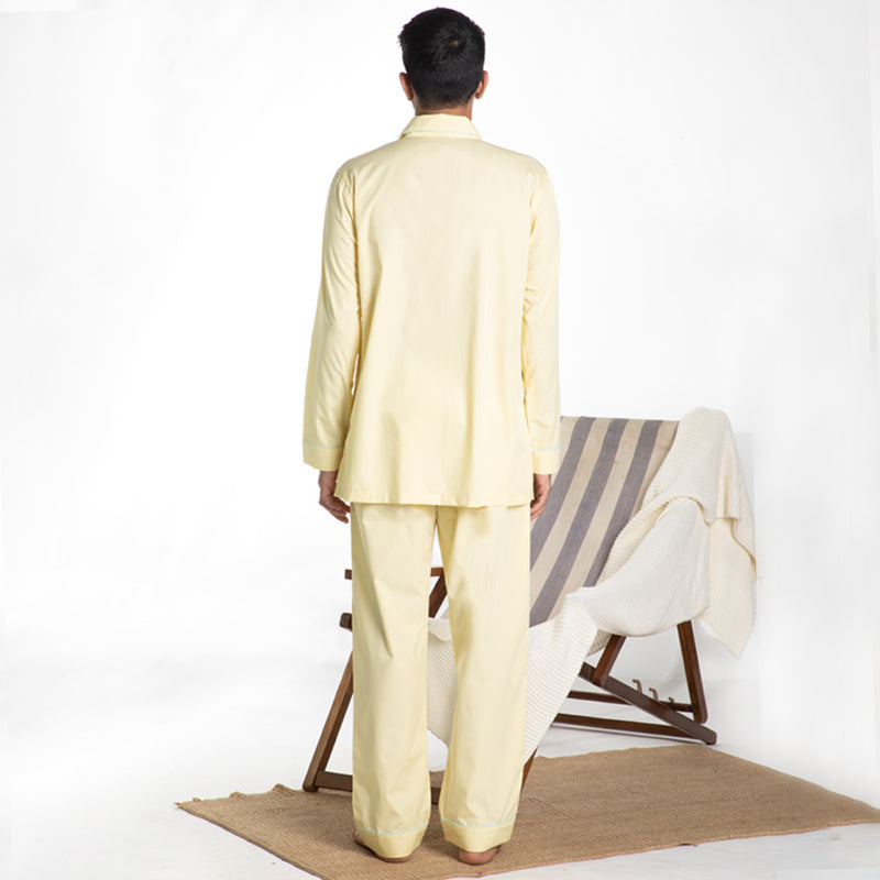 Lemonade Cotton Notched Collar Pyjama Set - Men