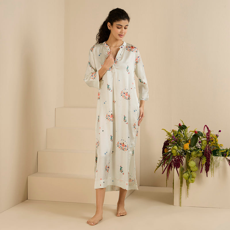 Edenscape Satin Midi Kaftan Dress