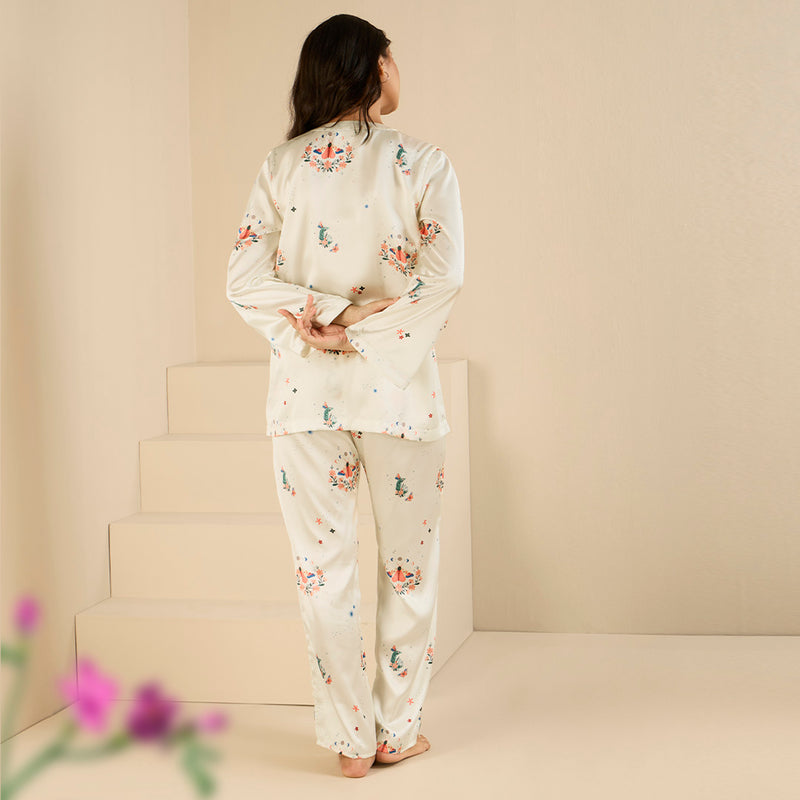 Edenscape Satin Relaxed Lounge Pyjama Set