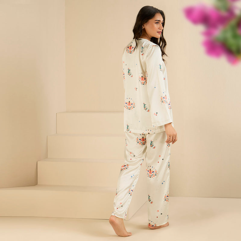 Edenscape Satin Relaxed Lounge Pyjama Set