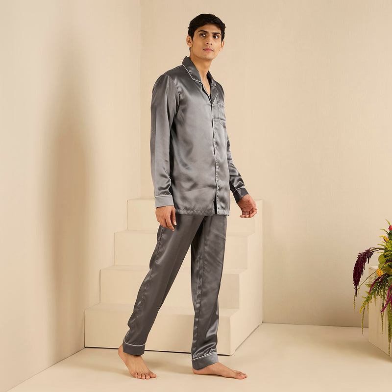 Earl Satin Notched Pyjama Set
