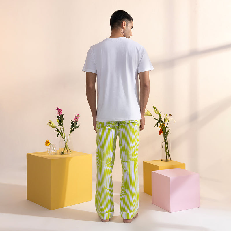 Applemint Embroidered T-shirt & Cotton Pyjama Men's