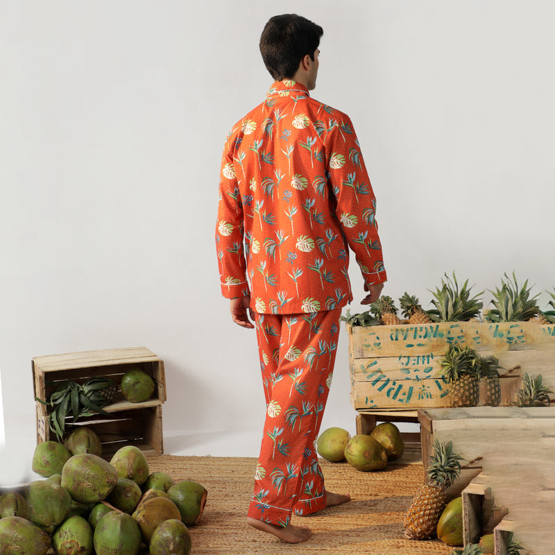 Bird Of Paradise Cotton Notched Pyjama Set