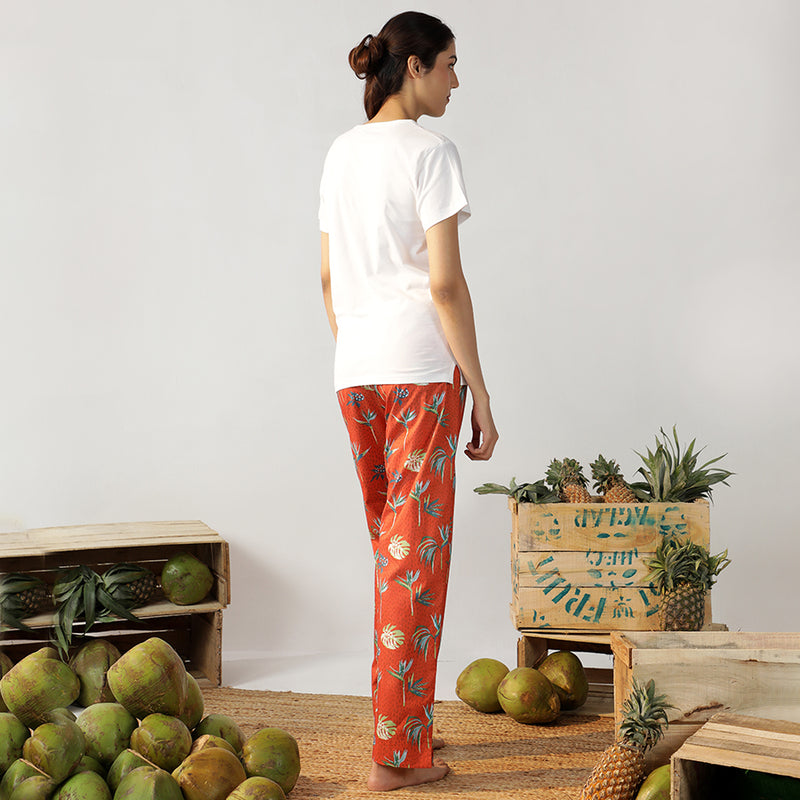 Bird Of Paradise T-shirt & Cotton Pyjama for Women's