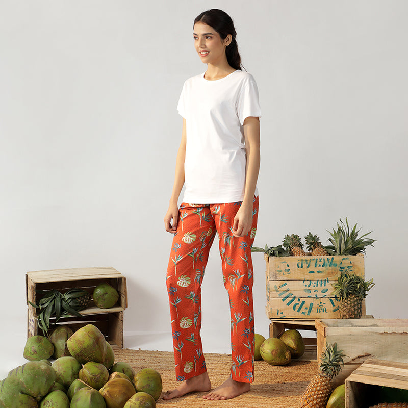 Bird Of Paradise T-shirt & Cotton Pyjama for Women's