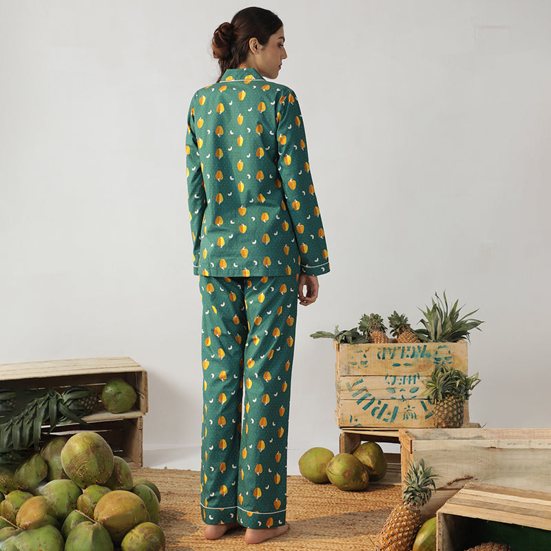 Nutty Retreat Cotton Notched Collar Pyjama Set