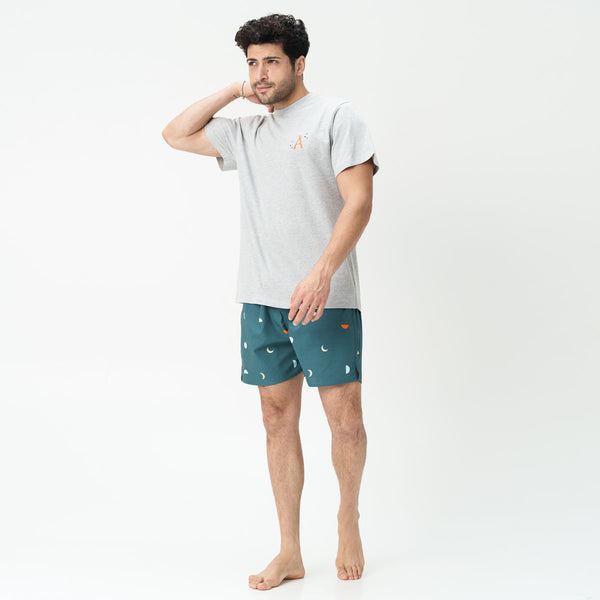 Celestial Dreams Embroidered T-Shirt & Cotton Boxers