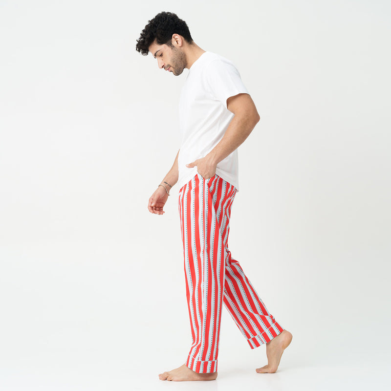 Crimson Trails T-shirt & Cotton Pyjama - Men
