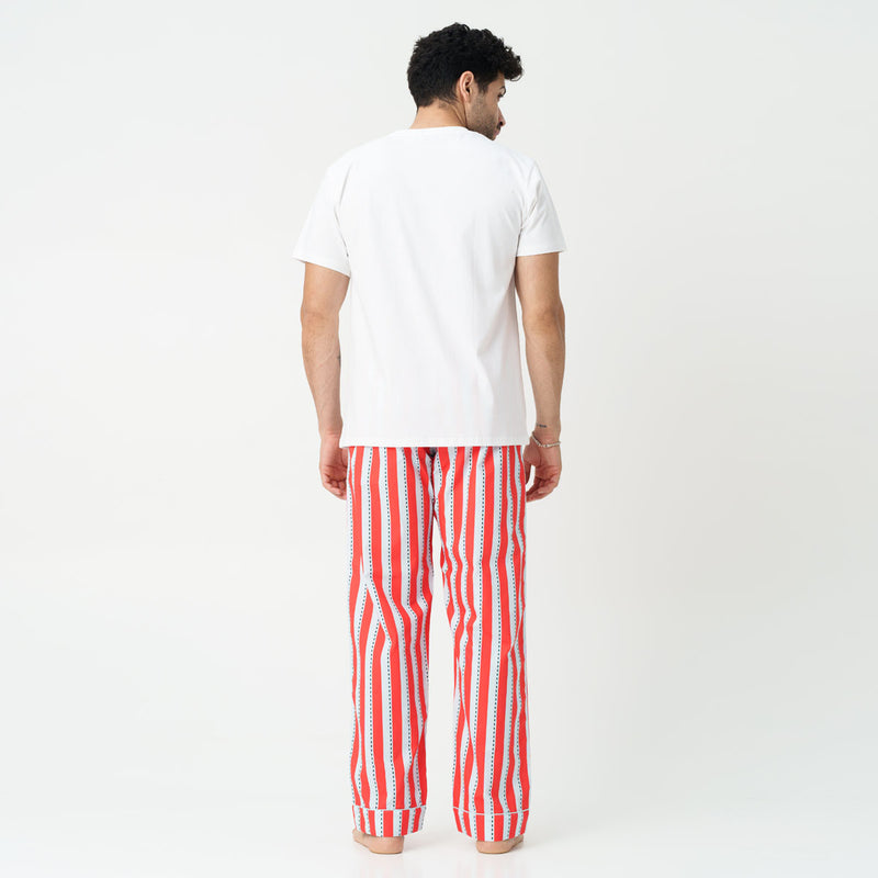 Crimson Trails T-shirt & Cotton Pyjama - Men