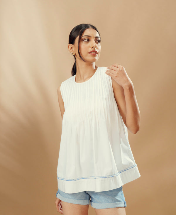 Claire - Pleated Sleeveless Top