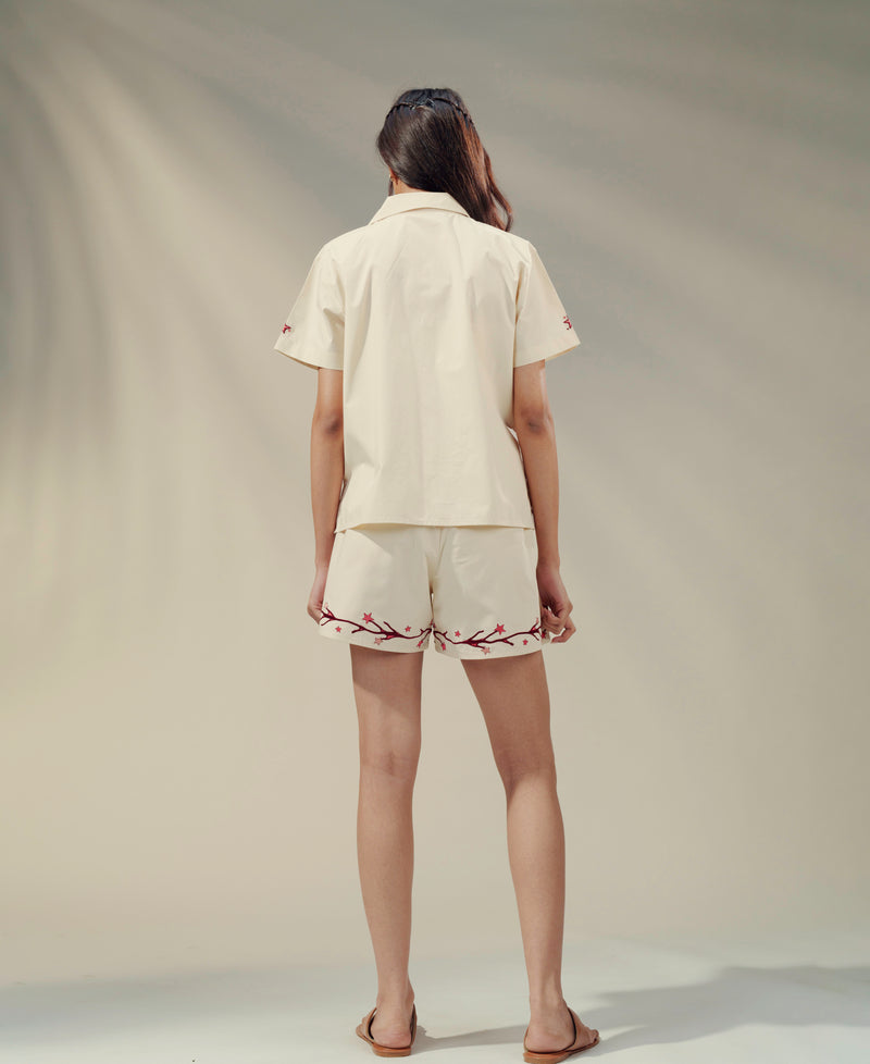 Aura - Embroidered Casual Shorts Set