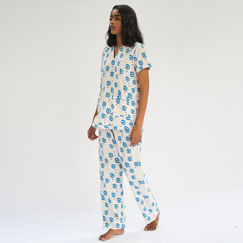 All Eyes on Me Cotton Dip-Neck Pyjama Set