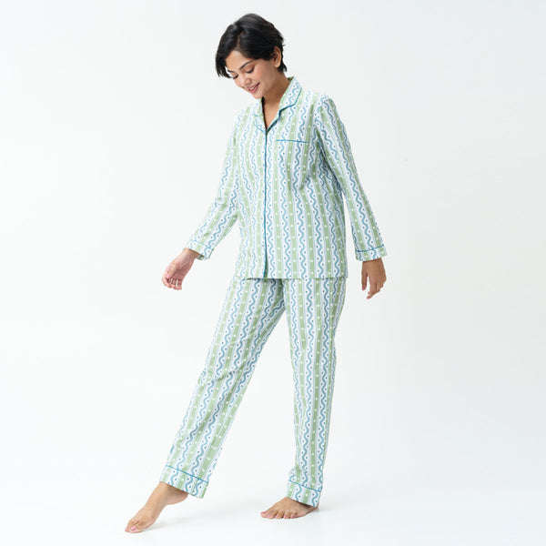 Fieldscape Cotton Notched Collar Pyjama Set