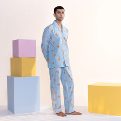 Lobster Cotton Notched Pyjama Set