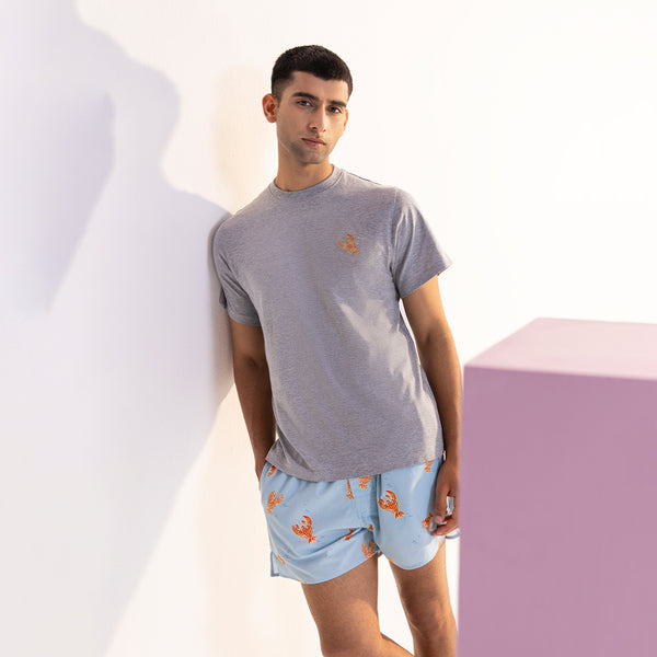 Lobster Embroidered T-Shirt & Cotton Boxers