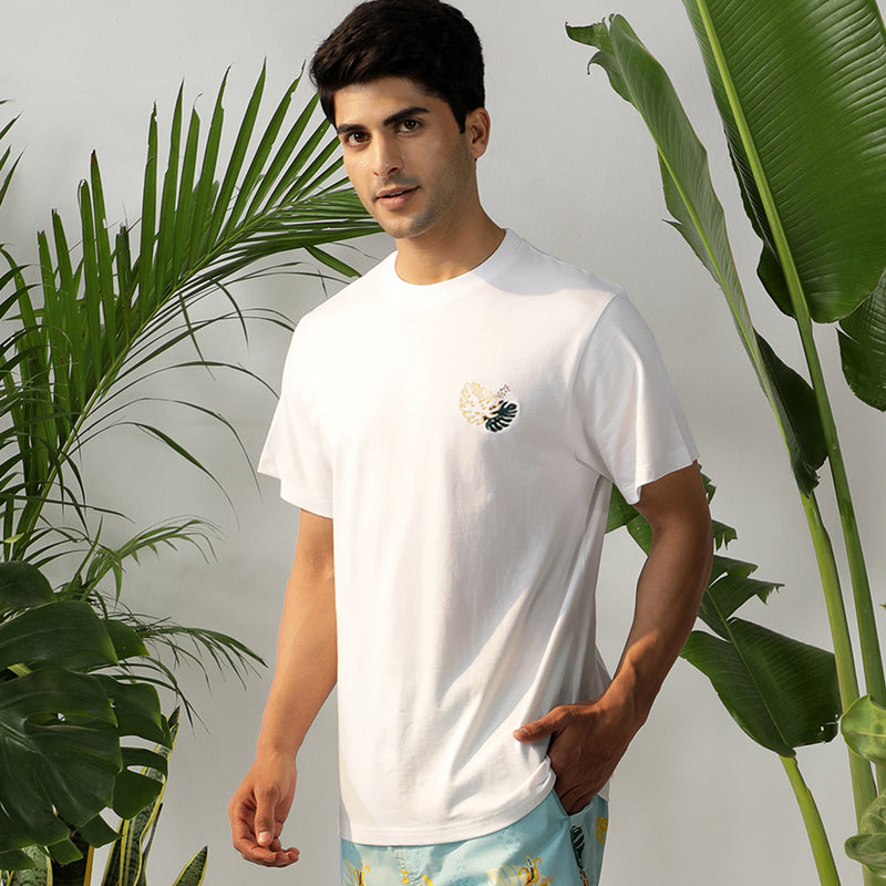 Peel-A-Peel Embroidered T-shirt & Cotton Pyjama - Men