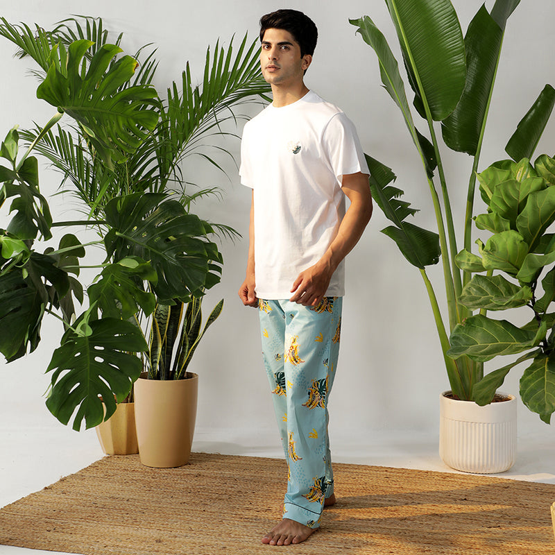 Peel-A-Peel Embroidered T-shirt & Cotton Pyjama - Men