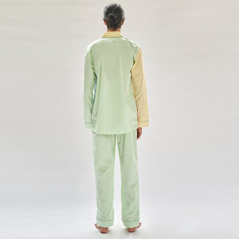 Many Moods Cotton Notched Collar Pyjama Set - Men