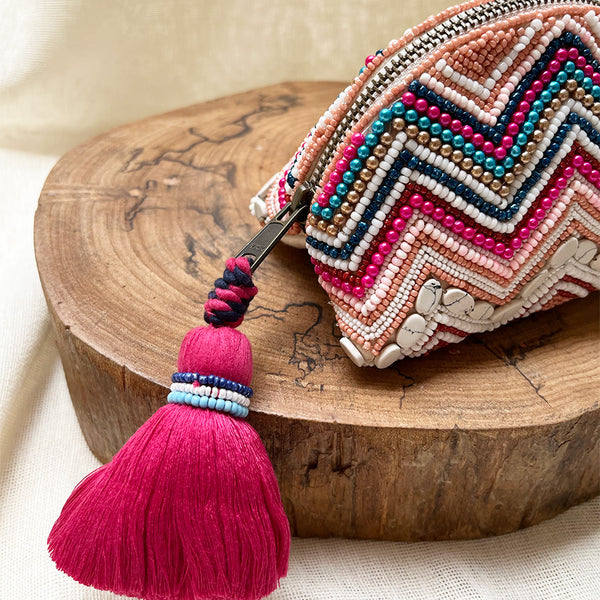 Small Chevron Beaded Pouch
