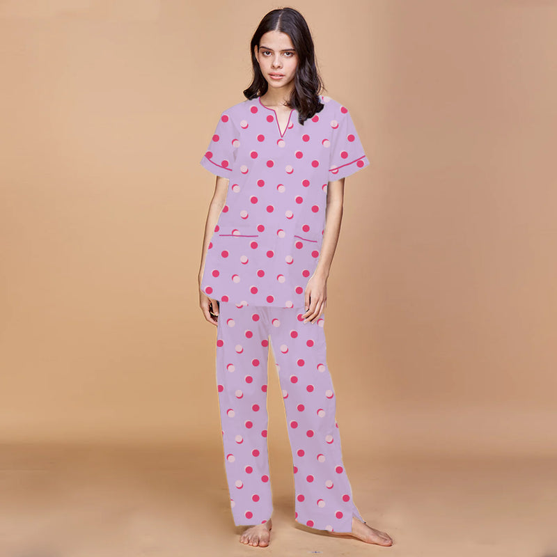 Poppins Cotton Dip-Neck Pyjama Set
