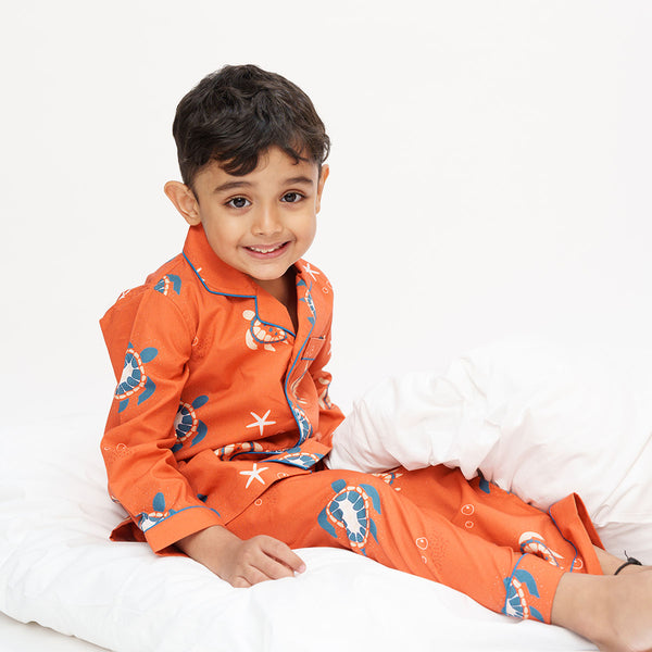 Turtle Tide Cotton Notched Pyjama Set