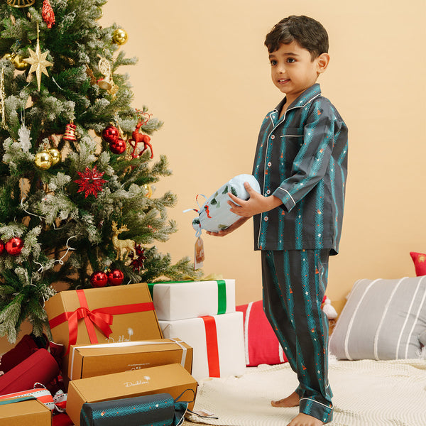 Treasure Tree Cotton Notched Pyjama Set