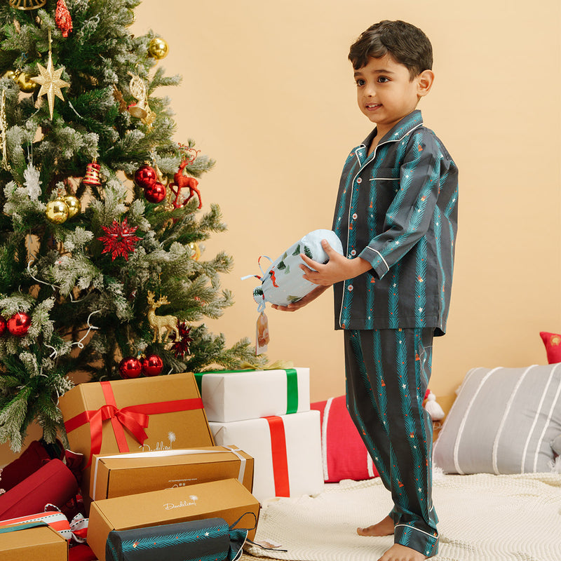 Treasure Tree Cotton Notched Pyjama Set