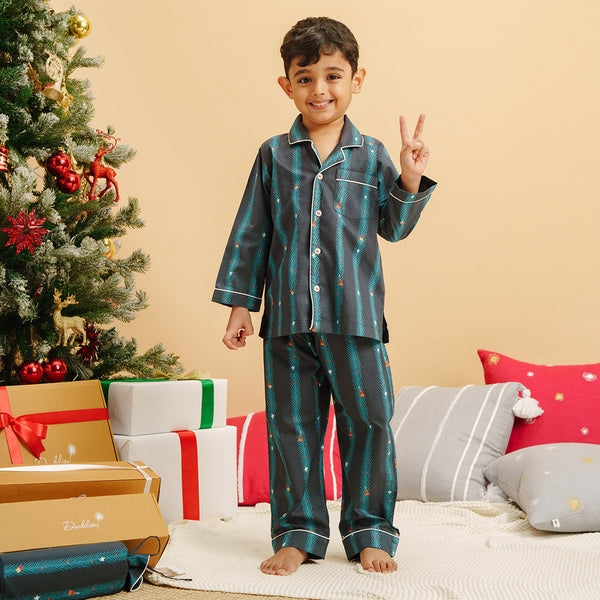 Treasure Tree Cotton Notched Pyjama Set