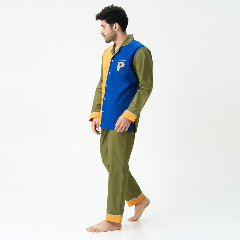 Sundrop Cotton Embroidered Notched Pyjama Set