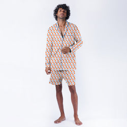 Kaleidoscope Cotton Notched Shorts Set