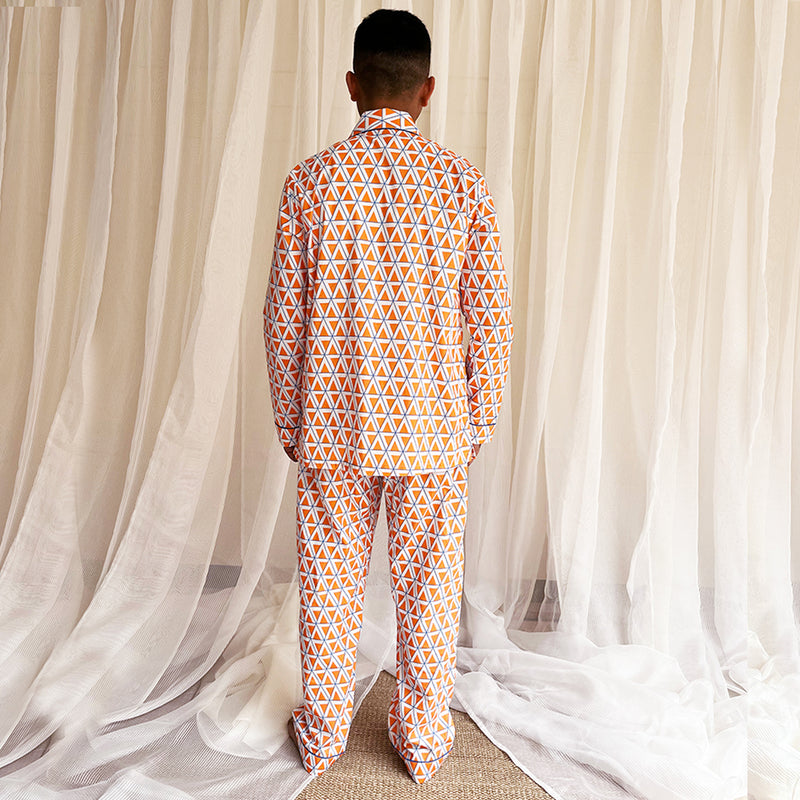 Kaleidoscope Cotton Notched Pyjama Set