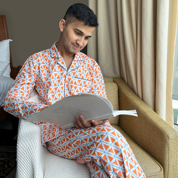 Kaleidoscope Cotton Notched Pyjama Set