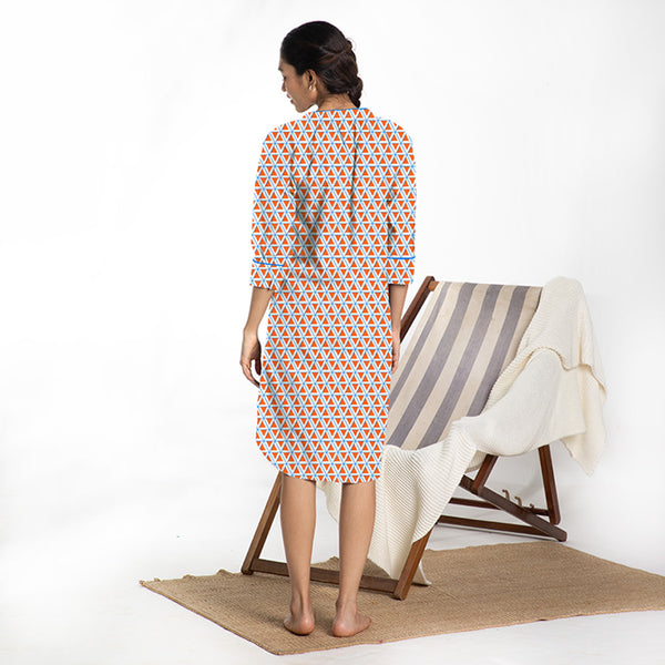 Kaleidoscope Cotton Dip-Neck Sleep Dress