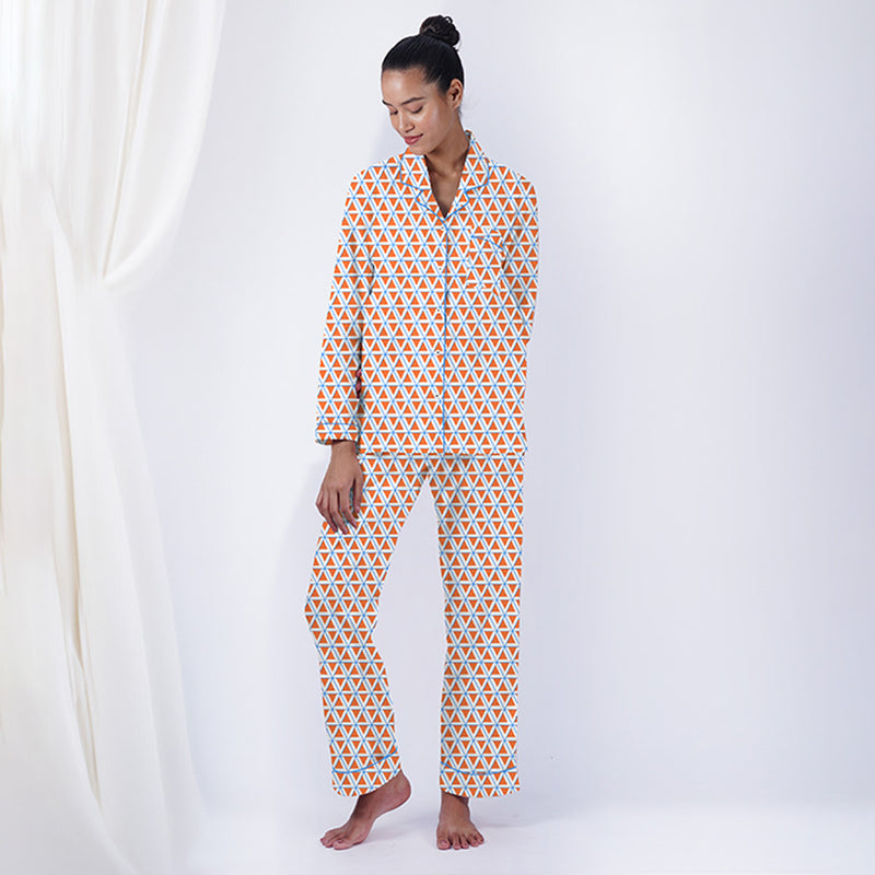 Kaleidoscope Cotton Notched Collar Pyjama Set