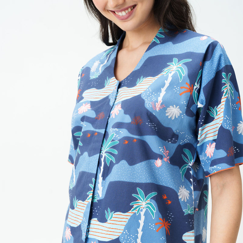 Tropique Cotton High Low Shorts Set