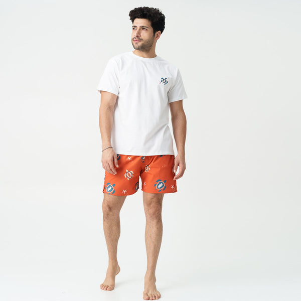 Turtle Tide Embroidered T-Shirt & Cotton Boxers
