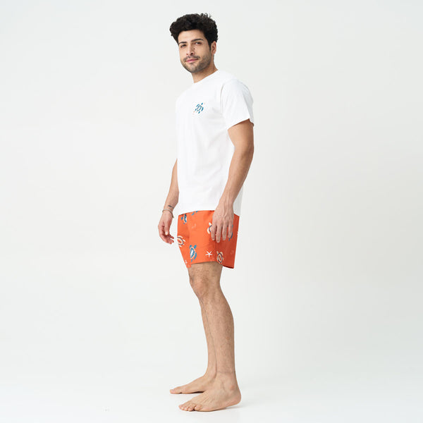 Turtle Tide Embroidered T-Shirt & Cotton Boxers