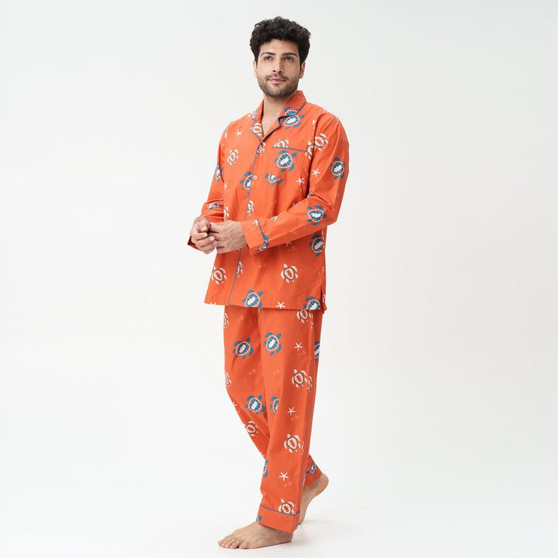 Turtle Tide Cotton Notched Pyjama Set