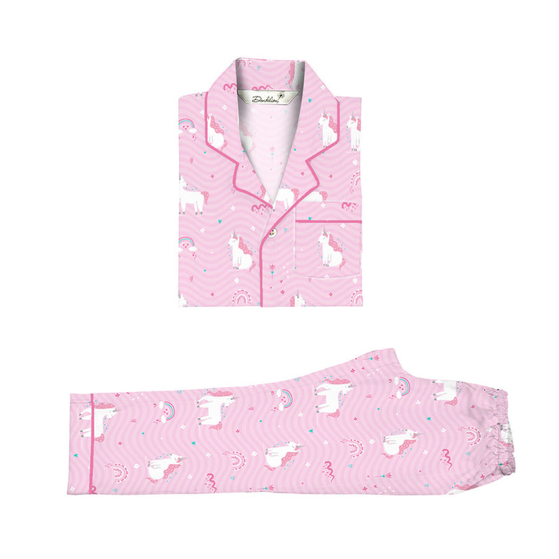 Unicorn Cotton Notched Pyjama Set