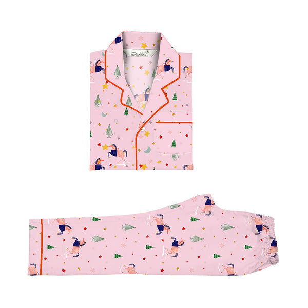 Merry Magic Cotton Notched Pyjama Set