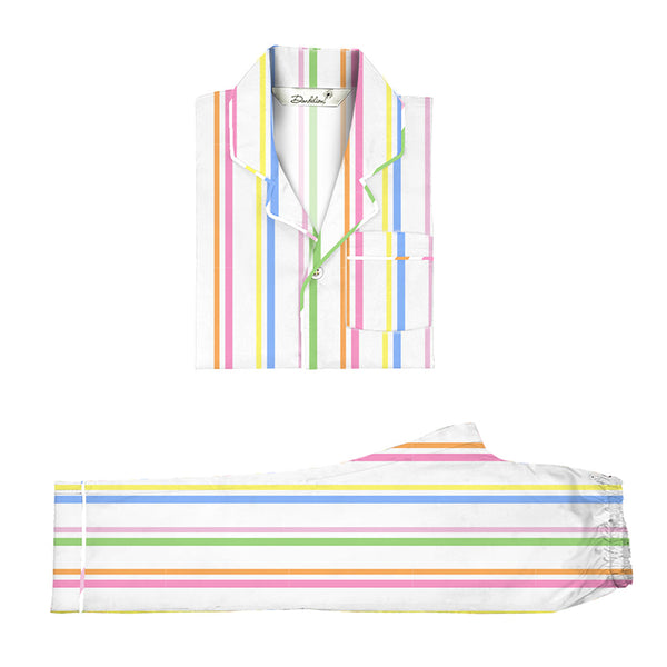 Rainbow Rope Cotton Notched Pyjama
