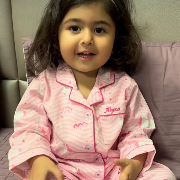 Unicorn Cotton Notched Pyjama Set