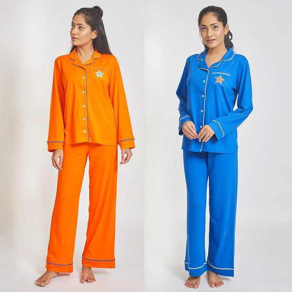 Notched Collar Pj Set (Set of 2)