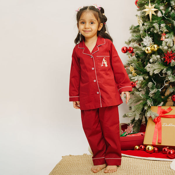 Ruby Bliss Personalised Cotton Notched Pyjama Set